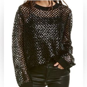 TORY BURCH LANSING SWEATER🖤 SZ LG Women’s Black sequin-Lovely!🖤